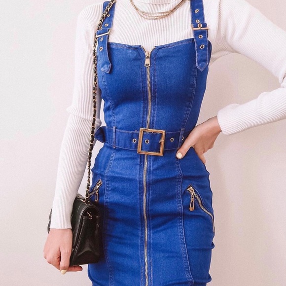 Denim zip up jeans dress - Picture 5 of 8